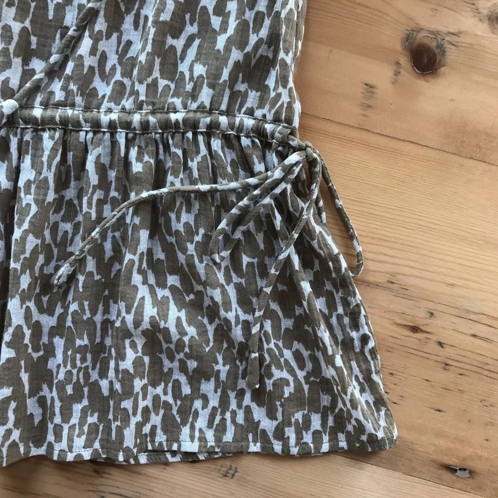 J.Crew XS cotton light brown animal print tunic